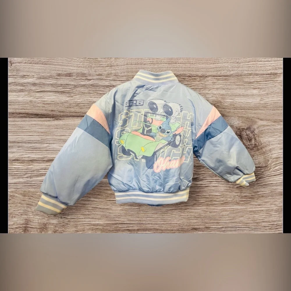 NWT Lilo & Stitch Girls Bomber Jacket, Sizes 4-5
